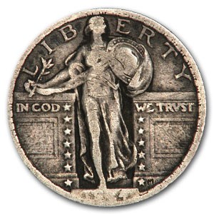 1924 Standing Liberty Quarter VF (Weak Date) 1924 Standing Liberty Quarter VF (Weak Date)